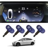 Ramm Tesla Model Y - Model 3 Orijinal Bluetooth Lastik Basıncı Sensörü Tps - 4 Adet - Mavi