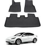 Ramm Tesla Model Y Paspas Takımı - Ön + Arka - Pirinç Desenli - Siyah