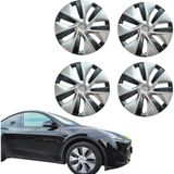 Ramm Tesla Model Y Twin Simetri Jant Kapağı 19 Inç (4 Adet) Gümüş + Koyu Gri - Gümüş - Koyu Gri