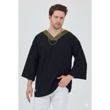 rammers V Yaka 4/3 Kol Biyeli Oversize Tişört Düşük Omuz