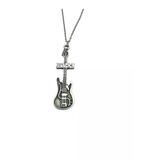 Rammstein Elektro Gitar Figürlü Endüstriyel Metal Kolyesi – Unisex - 60 Cm