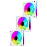 Rampage 7C-120B 120*120*25mm Double Ring Aynalı ARGB Beyaz 3 LÜ SET Kasa Fanı Set (Kontrolcü/Kumanda Dahil Değildir)
