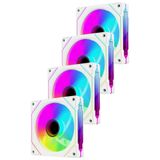 Rampage 7C-120B 120*120*25mm Double Ring Aynalı ARGB Beyaz 4 LÜ SET Kasa Fanı Set (Kontrolcü/Kumanda Dahil Değildir)