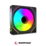 Rampage 7C-120S 120*120*25MM Double Ring Aynalı Argb 12CM Siyah Kasa Fanı