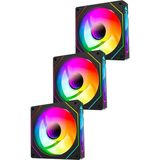 Rampage 7C-120S 120*120*25MM Double Ring Aynalı Argb Siyah 3 Lü Set Kasa Fanı Set