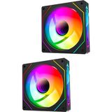 Rampage 7C-120S 120*120*25MM Double Ring Aynalı Argb Siyah Kasa Fanı 2’li Set Kasa Fanı Seti (Kontrolcü/Kumanda Dahil Değildir)