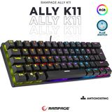 Rampage Ally K11 Siyah 12 Işık Modlu Blue Switch Mekanik Antighosting Bilek Destekli Oyuncu Klavyesi