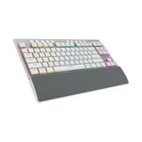 Rampage Beru Beyaz 2.4g + Bt Wireless Red Swıtch Mekanik Gaming Oyuncu Klavye Slim Low Profile Rgb Tkl beyaz