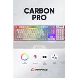 Rampage Carbon Pro Bg Bluetooth Klavye Şarjlı Wifi Kablosuz Klavye Rgb Red Mekanik Klavye Oyuncu Klavyesi