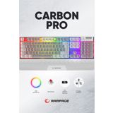 Rampage Carbon Pro Gb Bluetooth Klavye Şarjlı Wifi Kablosuz Klavye Rgb Red Mekanik Klavye Oyuncu Klavyesi