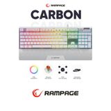 Rampage Carbon Rgb Red Switch Bilek Destekli Hot Swap Gaming Klavye Mekanik Klavye Oyuncu Klavyesi-beyaz