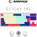 Rampage Clicky Tkl Beyaz/lacivert/kırmızı Mekanik Hisli Rgb Q Membrane Oyuncu Klavyesi - Çok Renkli