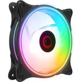 Rampage Glare F50 12CM Rainbow LED Kasa Fanı 38CFM 1200RPM 3p+4p Molex Soketli Siyah - 0-Bordo
