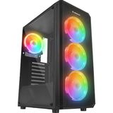 Rampage Helıos Mesh 650W 80+ Siyah Temperli Cam 4X12CM Rainbow Atx Gaming Siyah Kasa