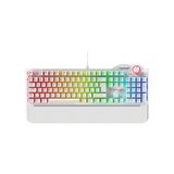 Rampage Hydra R6 Full Color RGB LED Gaming Pro Red Switch Q Aluminyum Kaplama Multimedia Mekanik Klavye Beyaz