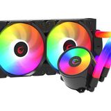 Rampage Iceblade C6 B3072Cfm 2000Rpm Argb Fan Am5/Lga1700/1851 Uyumlu Ledli Tüplü 240mm Sıvı Soğutmalı İşlemci Soğutucu Siyah