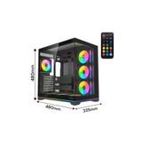 Rampage KAIZER Kumandalı 7*12cm ARGB Fan+Kontrolcü PWM Fanlı ATX/M-ATX Siyah Oyuncu Kasası