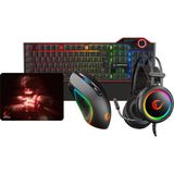 Rampage Kb-R63 Stage Makrolu Klavye Stormy Siyah Kulaklık G65 Rgb Mouse + Mousepad 4Lü Oyuncu Seti