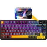 Rampage Kenpachi Ekranlı Oil Switch 2.4g+Bt+Wireless+Kablolu Rgb Hot Swap Gasket Mekanik Klavye Oyuncu Klavyesi - 75Kenpachi75