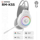 Rampage Kipchak Gaming Mikrofonlu Oyuncu Kulaklığı Beyaz 7.1 RM-K55 RGB Led 1 m Kablolu Bağlantı