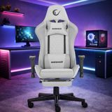 Rampage Kl-r27 Elemental Ayak Dayama Yerli Terletmez Kumaş Gri / Karbon Gaming Oyuncu Koltuğu Beyaz