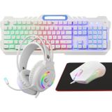 Rampage Km-Gx7 Fıtment Rainbow Beyaz Usb Gaming Combo Set(Gaming Klavye+Mouse+Kulaklık)