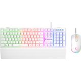 Rampage Km-Rx7 Fortuna V2 Gökkuşağı Aydınlatmalı USB Beyaz Gaming Combo Us Layout English (Ingilizce Q Klavye) Gaming Klavye + 12800 Dpi Mouse