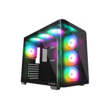 Rampage LOOPY PLUS Siyah 7*12cm ARGB Fan 950W 80 Plus Temperli Cam ATX Mid-T Gaming Oyuncu Kasası