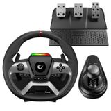 Rampage Pace V987 Force Feedback 3 Pedallı - El Vitesli Gaming Oyuncu Direksiyonu Direksiyon Seti Sadece Pc Uyumlu