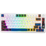 Rampage Quell Pro Dijital Ekranlı Beyaz Hot Swap 2.4g + Bt Wireless Rgb Gasket Oil Switch Türkçe Q Pbt Keycaps Mekanik Klavye