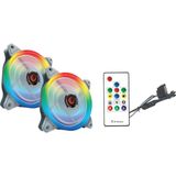 Rampage RB-K2 120 x 120 x 25mm 2 x Aurora gökkuşağı Ledli Fan 2 x gökkuşağı LED Şerit Uzaktan Kumandalı Fan