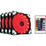 Rampage RB-K5 120x120x25 mm RGB Kumandalı 4'lü Kasa Fan Seti
