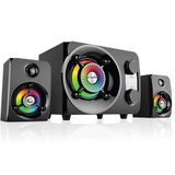 Rampage RMS-G8 2+1 25 W Bluetooth USB SD FM Radyolu Rainbow LED Işıklı Gaming Ses Sistemi