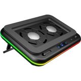 Rampage S55 Angel Siyah 5 Mod Rgb 120*120MM 2 Fanlı 14-17 LED Ekranlı Notebook Soğutucu Stand