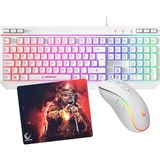 Rampage Seraphic KM-R57 Beyaz Gaming Klavye Mouse Mousepad 3lü Set