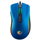 Rampage Smx-R44 Rgb Oyuncu Mouse 12800 Dpi Makrolu Drag Click Destekli USB Örgü Kablolu Mavi Gaming Mouse