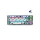 Rampage Snug K14 Rainbow Tkl 87 Tuşlu Süper Kompakt Mekanikoyuncu Klavye -beyaz/gri