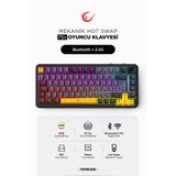 Rampage Yamikage Kablosuz RGB Gaming Oyuncu Mekanik Klavyesi Türkçe Q Gasket Hot Swap PBT Keycap Bluetooth 2.4G 80 Tuş