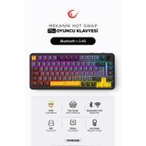 Rampage Yamikage Kablosuz RGB Gaming Türkçe Q Gasket Hot Swap PBT Keycap Bluetooth 2.4G Oyuncu Klavyesi