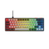 Rampage Yoru Mini Kırmızı Switch Kablosuz RGB Mekanik Oyuncu Klavyesi gri-siyah