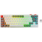 Rampage YORU MINI PRO Beyaz/Gri 2.4ghz+BT5.0+Type-C 5 Bağlantı OUTEMU Red Swich Q Kablosuz RGB Mekanik Oyuncu Klavyesi - Gri - Beyaz