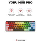 Rampage YORU Mini PRO Siyah/Gri 2.4ghz+BT5.0+Type-C 5 Bağlantı OUTEMU Red Swich Q Mekanik Gaming Oyuncu Klavye