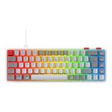 Rampage Yoru Mini Rgb Red Switch Mekanik Beyazgri Type-C Kablolu Gaming Klavye