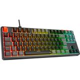 Rampage Yoru Siyah-Gri RGB TKL Red Switch Kablolu Mekanik Oyuncu Klavyesi