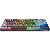 Rampage YORU TKL PRO Gri/Siyah 2.4ghz+BT5.0+Type-C 5 Bağlantı OUTEMU Red Swich Q Kablosuz RGB Mekanik Oyuncu Klavyesi - Gri - Siyah