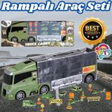 Rampalı Askeri Tır Seti - Askeri Taşıyıcı Tır - Kaydıraklı Kamyon - Araç Yol Seti - Tır Yol Seti - O