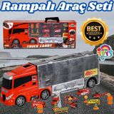 Rampalı İtfaiye Tır Seti - İtfaiye Taşıyıcı Tır - Kaydıraklı Kamyon - Araç Yol Seti - Tır Yol Seti -