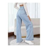 Ramrod Julia's Süper Yüksek 90's Kar Yıkama Mavi Likralı Salaş Jeans Palazzo Pantolon