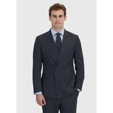 Ramsey Antrasit Çizgili Zeroweight Slim Fit %100 Yün Takım Elbise - 6 Drop - 62