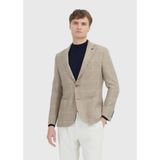 Ramsey Bej Kareli Shirt Shoulder Slim Fit Yün Karışımlı Ceket - 60